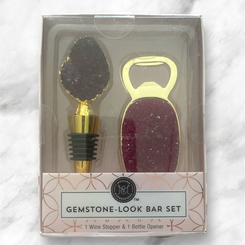 NWT Gemstone-Look Bar Set